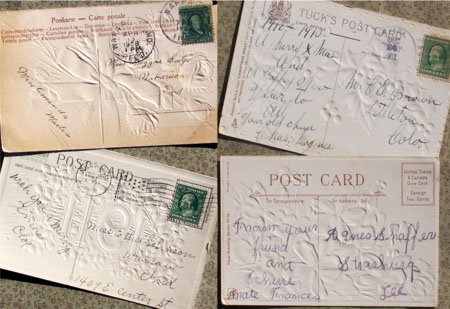 Backs of postcards