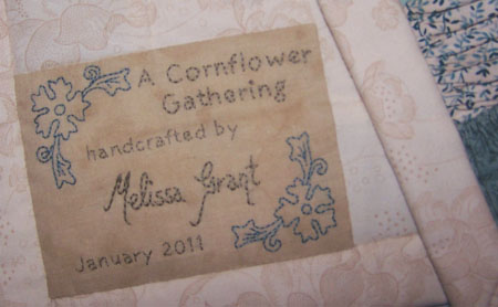A Cornflower Gathering Quilt Label One Day In May