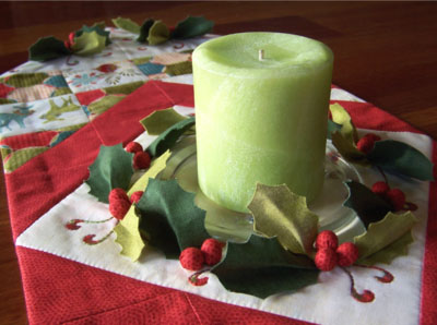 Deck the Halls Table Runner ~ centre with candle landscape