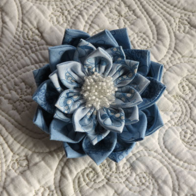 Waterlily Dreaming ~ Brooch in LIB fabrics One Day In May 2
