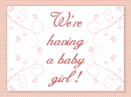 Baby Girl Announcement ~ One Day In May