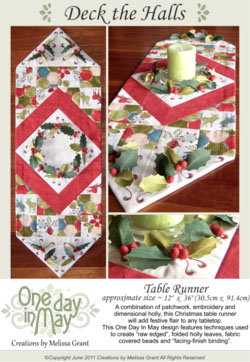 OD5 Deck the Halls Table Runner ~ pattern cover
