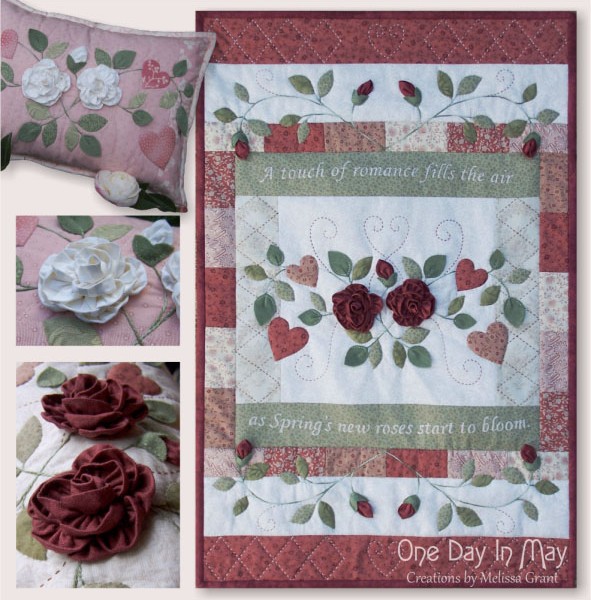 As Roses Bloom small quilt and cushion - One Day In May