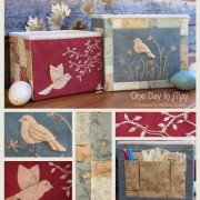 Bird of the Meadow - fabric storage boxes