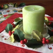 Deck the Halls Table Runner - centre with candle