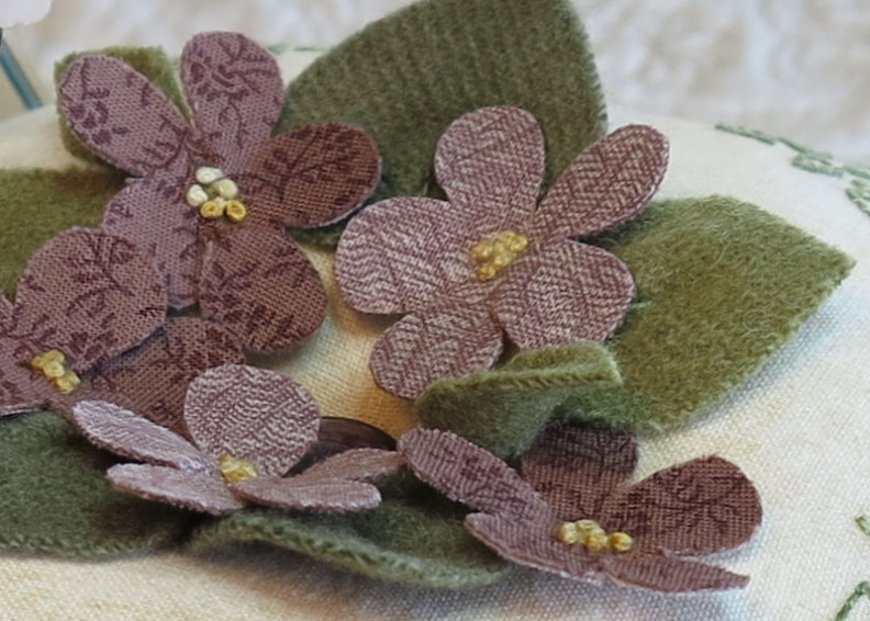 For the Love of Violets - flower leaf detail