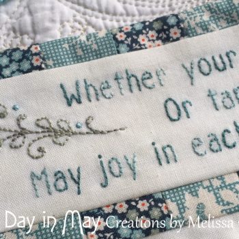 Petite Blooms - Needlework Roll embroidered verse