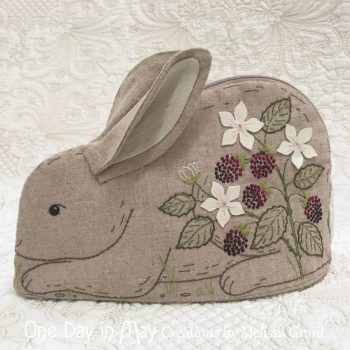 Bunny in the Blackberries ~ zipper pouch - closed