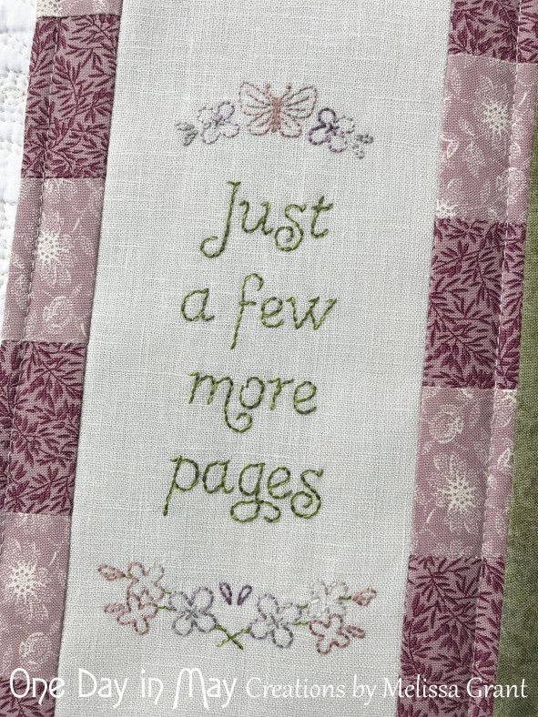 Sweet Lilacs - inside panel with embroidered verse
